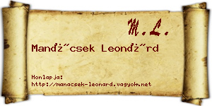 Manácsek Leonárd névjegykártya